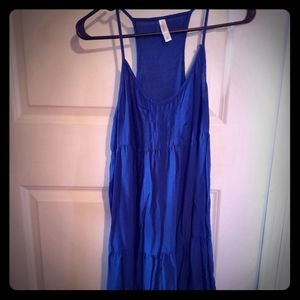 Blue Spaghetti Stap Dress